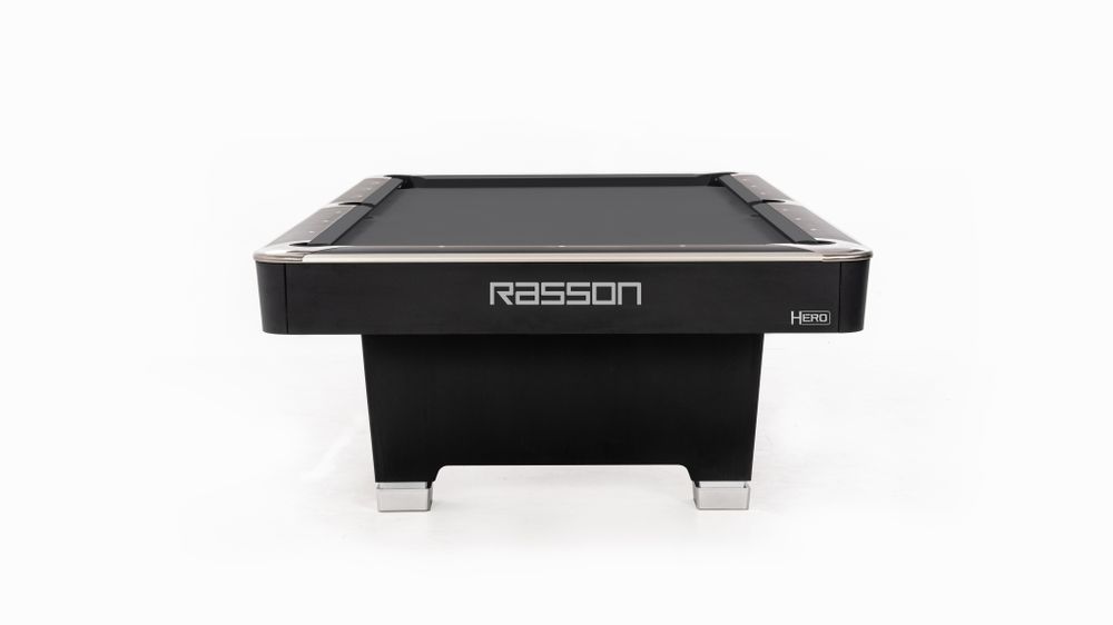 Бильярдный стол для пула Rasson Hero 7 ф (чёрный, сланец 25 мм) в комплекте с плитой, аксессуарами и сукном
