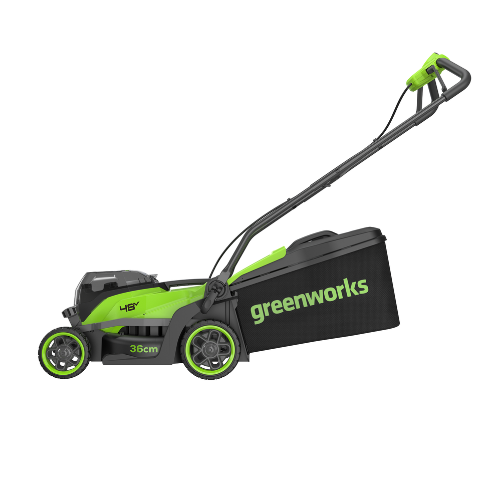 Газонокосилка аккумуляторная Greenworks GD24X2LM361, 2х24V, 36 см, бесщеточная, c 2хАКБ 4Ач и ЗУ