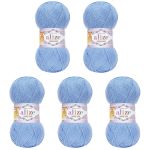 Пряжа Alize (Ализе) Cotton Gold / уп.5 мот. по 100 г, 330м, 040 голубой A