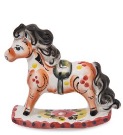 ГЛ- 095/1 Фигурка «Лошадка-Качалка» цв. (Гжельский фарфор)
