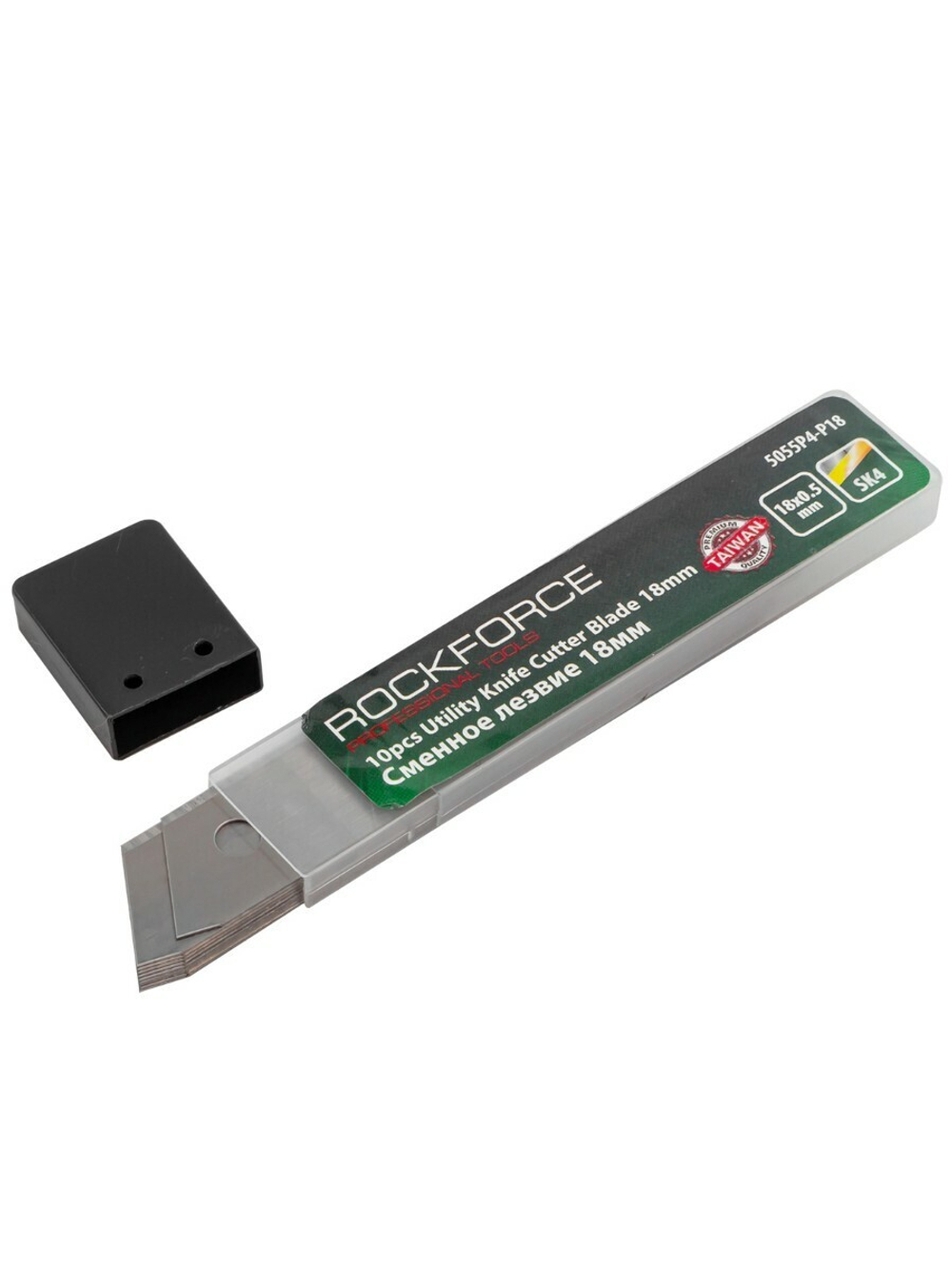 Набор лезвий сменных 18мм, 10пр., в пластиковом футляре RockForce##Rock FORCE RF-5055P4-P18