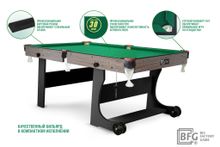 Бильярд BFG Compact Light 5 (Анкор+черный) (Пул, анкор/черный (ЛДСП), ЛДСП_16, Euro Pro 50 ш1.98м Yellow green, Х/б сетка)