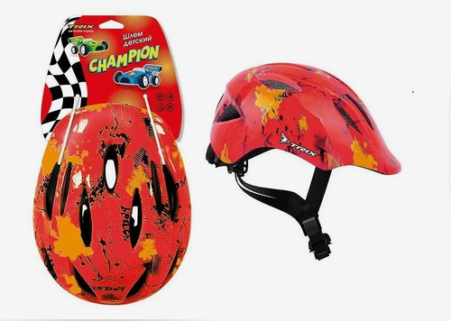 Шлем TRIX Champion,  детский, кросс-кантри, 11 отверстий, регулировка обхвата, размер: S 52-54см, In Mold