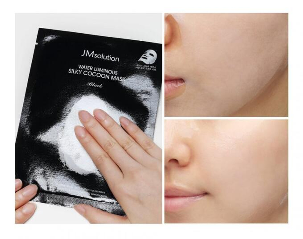 JMsolution Water Luminous Silky Cocoon Mask Black маска для упругости кожи с протеинами шелка