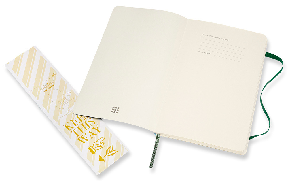 Блокнот Moleskine Classic Soft (QP616K15) Large 130х210мм 192стр. линейка мягкая обложка зеленый