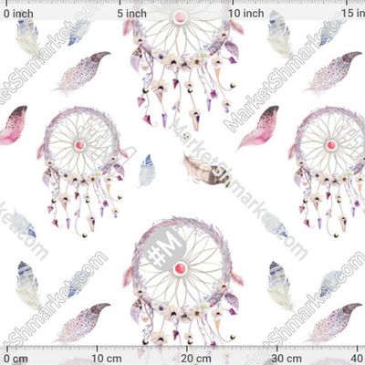 Акварель Ловец Снов на Белом Watercolor Dream Catcher White by JuliaPop 186 DPI