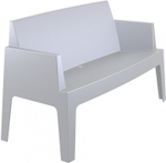Диван пластиковый двухместный Siesta Contract Box Sofa, серебристый