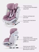Автокресло RANT UB619 "NITRO" isofix Grey/Pink группа 0+-1-2-3  (0-36 кг)