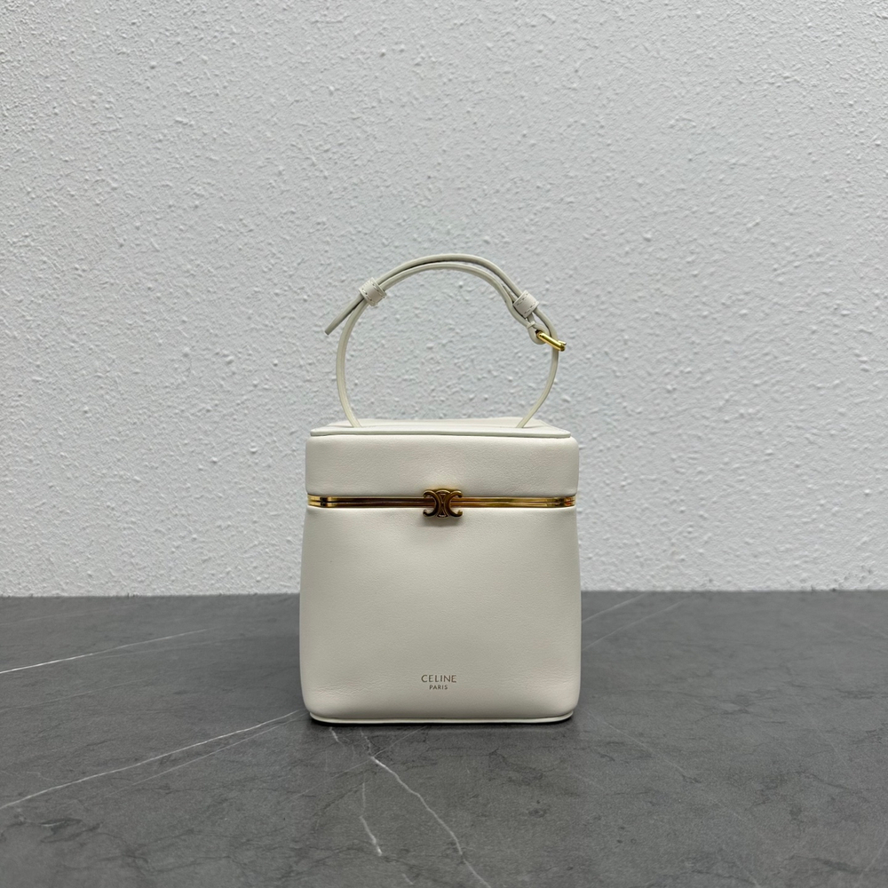 Сумка Celine Triomphe Frame, белая — фото 3