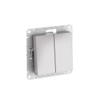 ATLASDESIGN AQUA 2-клавишный ВЫКЛЮЧАТЕЛЬ, IP44, сх.5, 10АХ, мех., быстрозажим. клем., АЛЮМИНИЙ