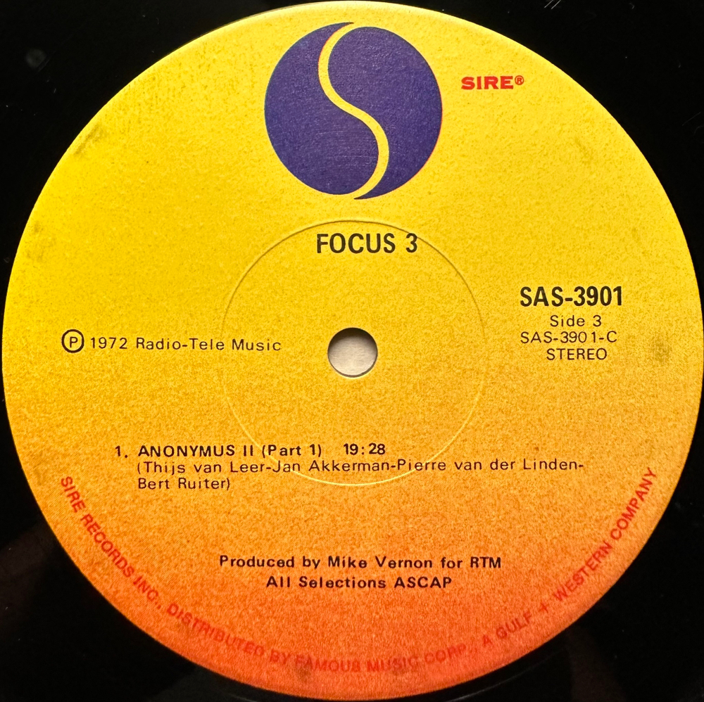 Focus- Focus 3 2LP (США 1972г.)