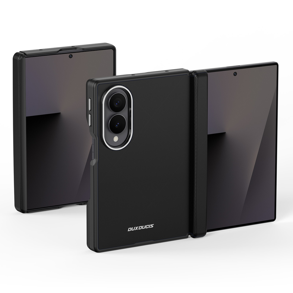 Чехол черного цвета с вставками из искусственной кожи для Samsung Galaxy Z Fold 8, серия Vyne Series от Dux Ducis