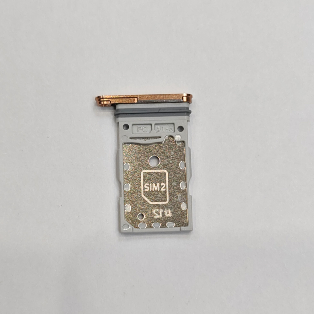 Сим лоток для Samsung S24 (S921) / S24 Plus (S926) Держатель Sim. Оригинальное качество (Цвет: Коричневый / Оранжевый)