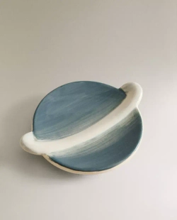 ZARA HOME ДЕТСКАЯ МЫЛЬНИЦА "CHILDREN'S PLANET", СЕРЫЙ/СИНИЙ