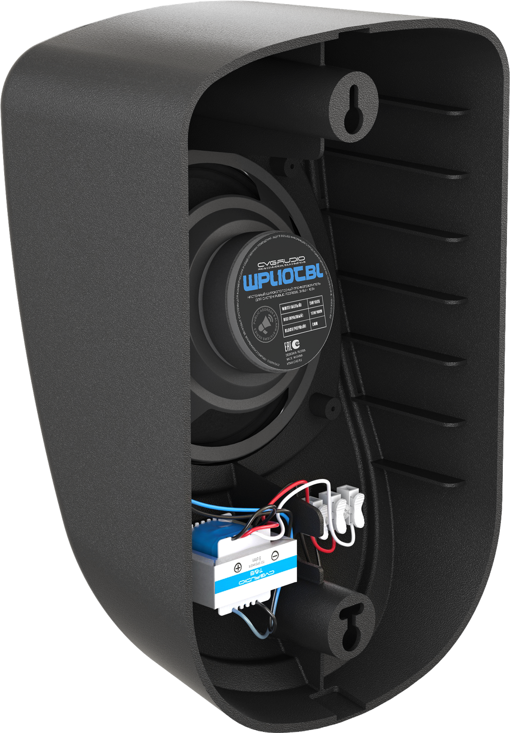 CVGAUDIO WPL10TBL Настенный 5” широкополосный громкоговоритель, 5/10W-100V, черный