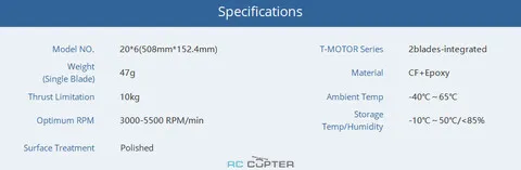 Пропеллер карбоновый P 20x6 T-Motor (пара)