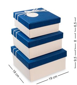 Packing Symphony WF-31-A Набор коробок из 3шт «Прямоугольник» цв.бел./син.
