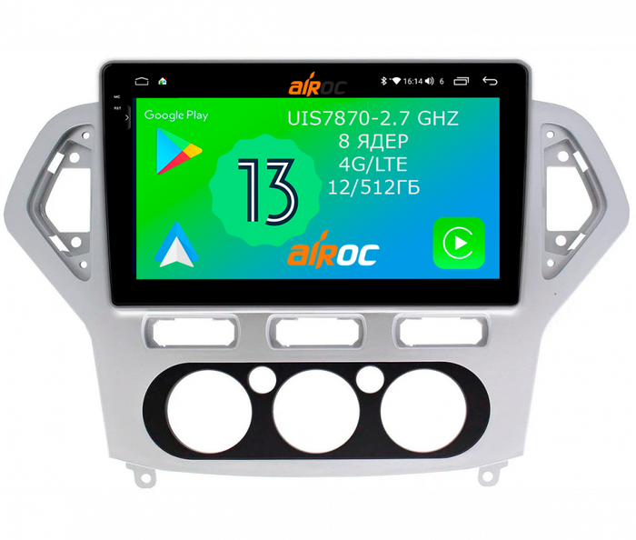 Магнитола для Ford Mondeo 4 2007-2010 - Airoc 2K AU-1708M на Android 13, Быстрейшая, SIM-слот