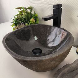 Раковина из речного камня RS-64873 38x36x15 из натурального камня