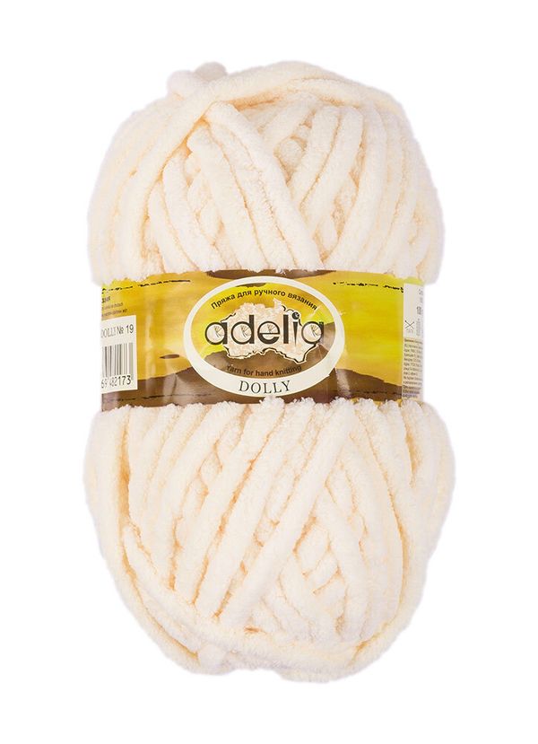 Пряжа Adelia Dolly / уп.5 мот. по 100г, 40м, 19 сливочный