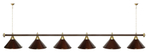 Лампа STARTBILLIARDS 6 пл. (плафоны зеленые,штанга зеленая,фурнитура золото)