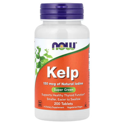 NOW Foods, Kelp 150 mcg, 200 Tablets | Kelp qoʻngʻir suvoʻtlari, yod, 150 mkg, 200 tabletka
