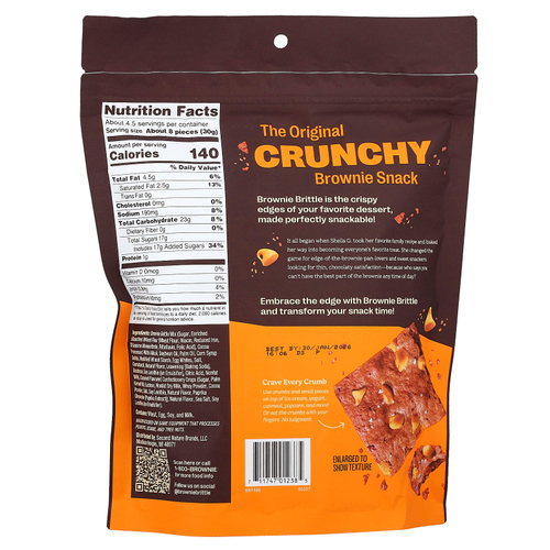 Sheila G's, Brownie Brittle, соленая карамель, 142 г (5 унций)