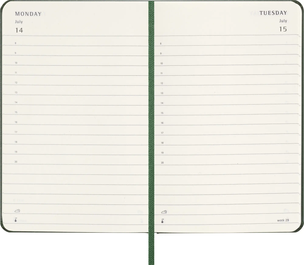 Ежедневник Moleskine Classic (DHK1512DC2) 9х14см твердая обложка зеленый