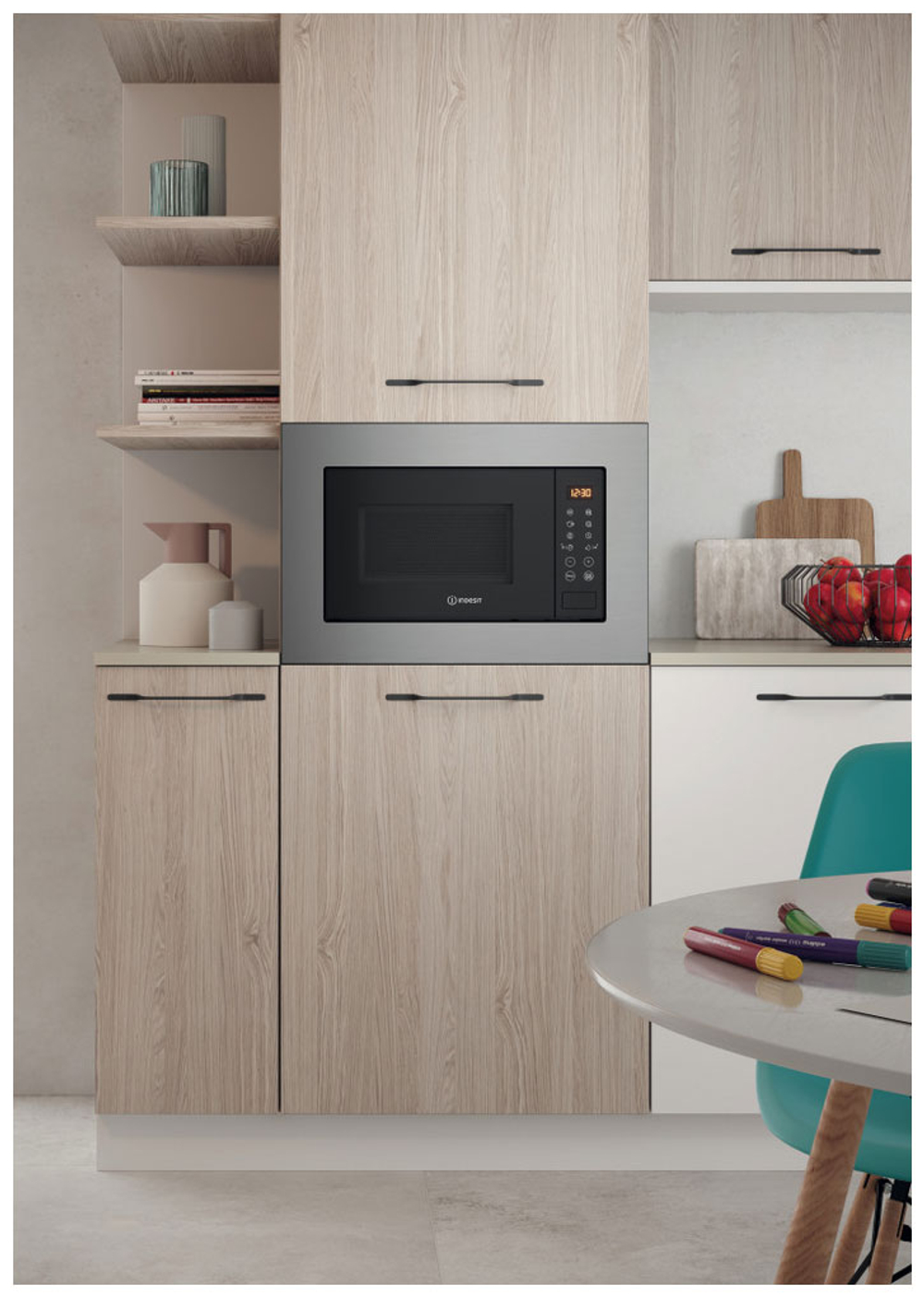 Встраиваемая микроволновая печь СВЧ Indesit MWI 120 GX, нержавеющая сталь