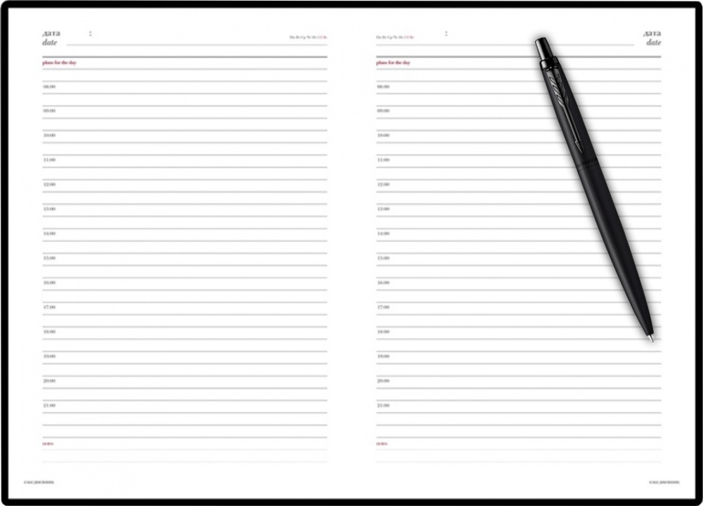 Подарочный набор: Шариковая ручка Parker  Jotter XL SE20 Monochrome в подарочной упаковке, цвет: Black, стержень: Mblue и Ежедневник черный недатирова
