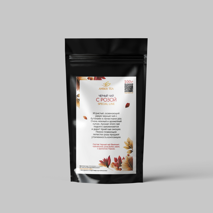 AMBER TEA Чай черный ароматизированный с розой Special Line 100 г