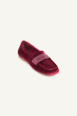 ZARA ВЕЛЮРОВЫЕ МОКАСИНЫ - LIMITED EDITION, КРАСНЫЙ