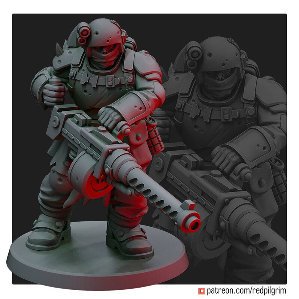 Chaos Renegade Гвардеец ренегат с тяжелым стаббером миниатюра для AOS,Waha, Настольная игра, НРИ, Варгейм, РПГ