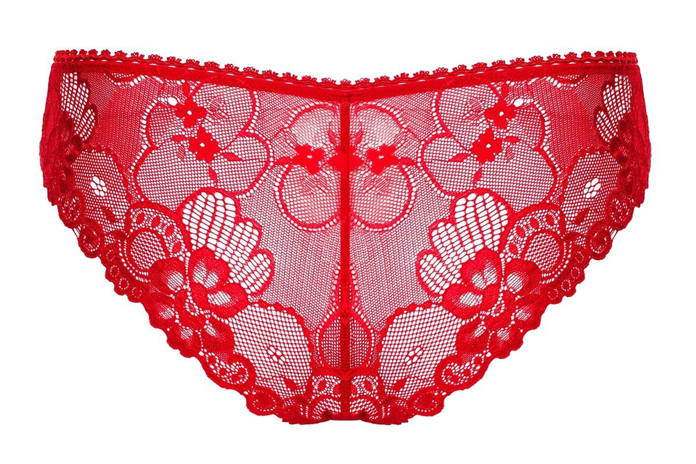 Трусики Heartina с кружевами и подвеской-сердечком (Размер: L-XL) (Цвет: красный)