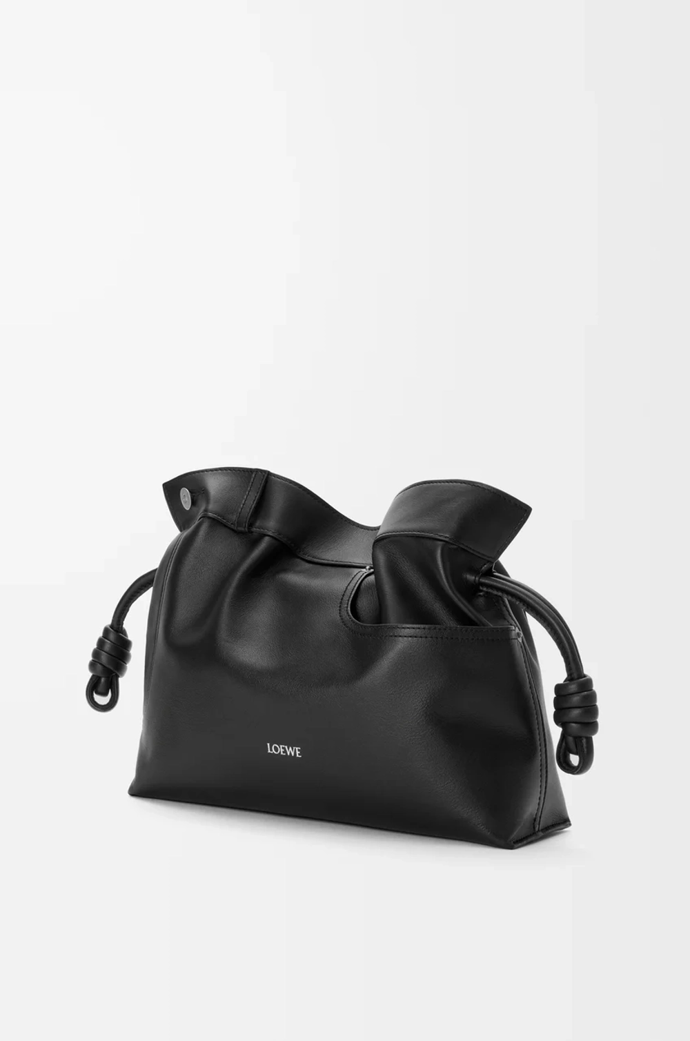 Loewe Сумка-клатч среднего размера Panta Flamenco из блестящей телячьей кожи, черный
