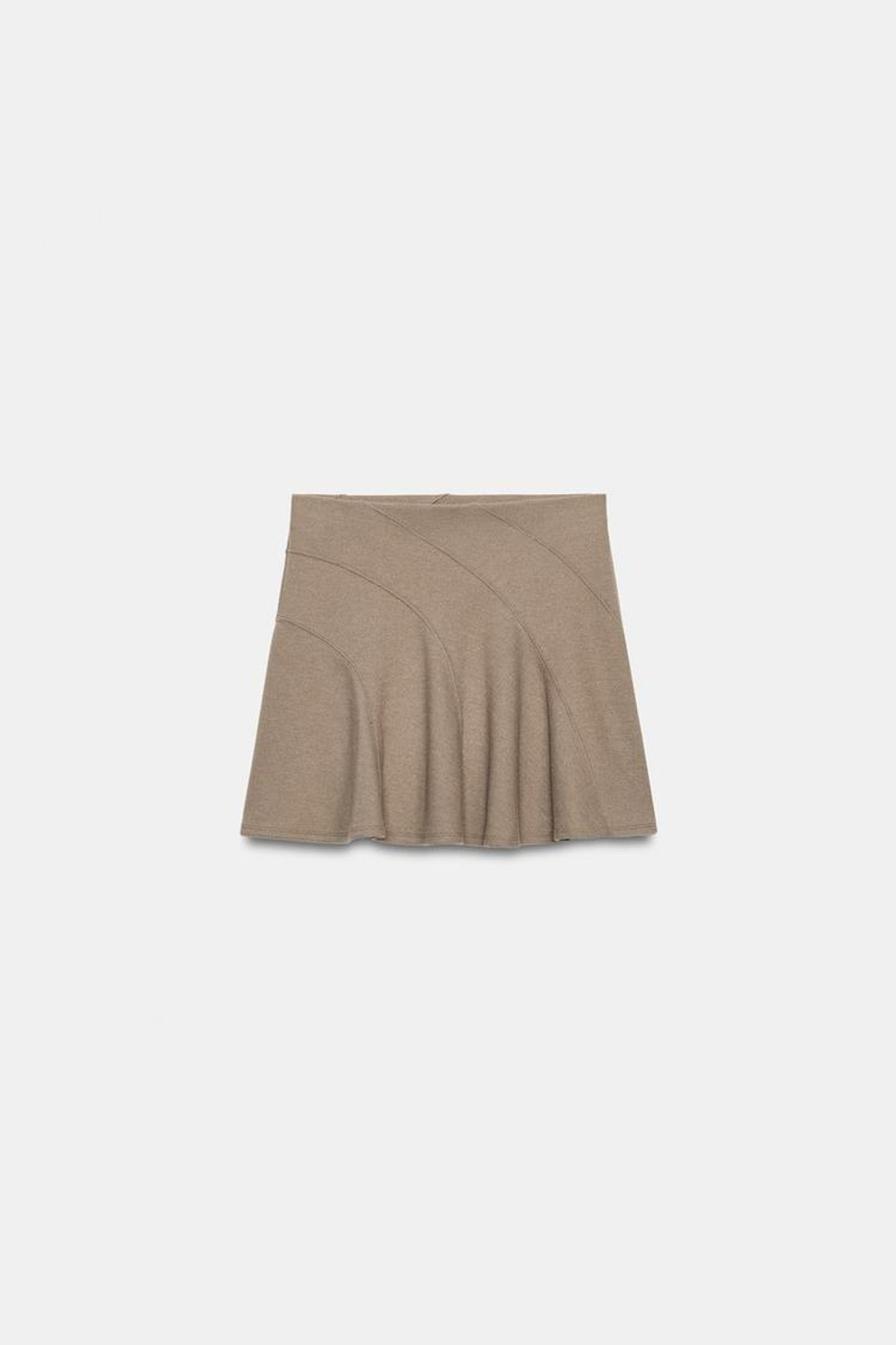 ZARA КОРОТКАЯ ЮБКА SOFT, БЕЖЕВЫЙ МЕЛАНЖ