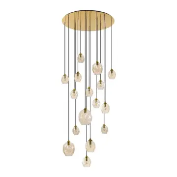 Подвесной светильник 12*Е14/4*Е27 SL1188.303.16 латунь/коньячный Idesia ST-Luce