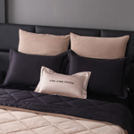 КПБ на резинке Сатин Velvet Premium с Одеялом VPR009, Евро, 4 наволочки, простынь 180*200*25