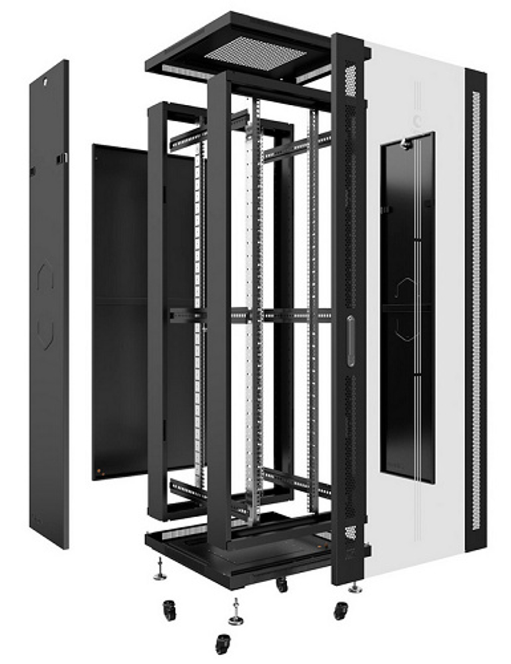Шкаф напольный 19", 42U Cabeus SH-05C-42U60/100-BK