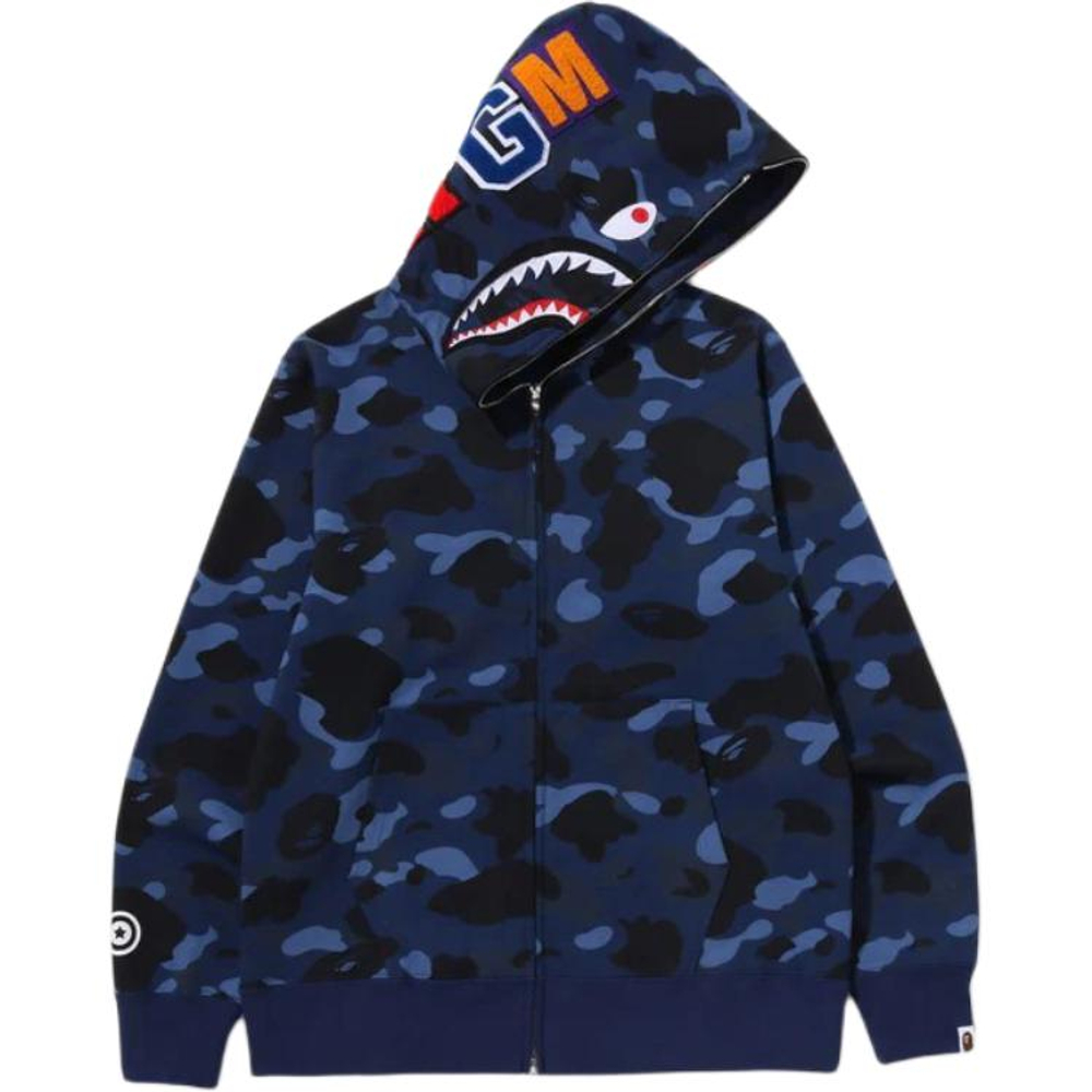 A Bathing Ape Bathing Ape Ss26 Color Camo Shark Full Zip Худи Свитшот синий