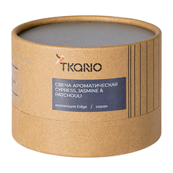Свеча ароматическая Tkano Edge Cypress Jasmine & Patchouli серая 30ч
