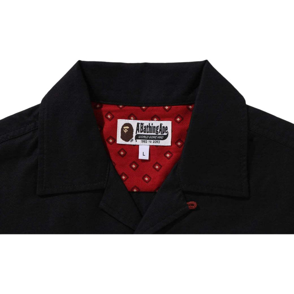 A Bathing Ape Dragon Embroidery Open Collar Shirt