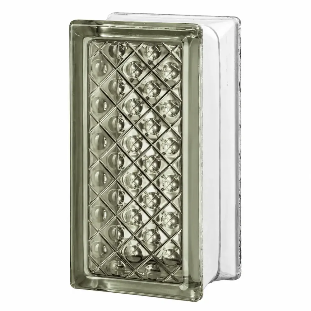 Стеклоблок половинка Диамонд опал Vitrablok 9,8x19,7x8 см
