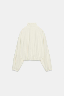 ZARA НЕЙЛОНОВАЯ КУРТКА — ZW COLLECTION, ЭКРЮ