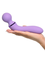 Фиолетовый двусторонний вибростимулятор Duo Wand Massage-Her - 19,6 см. (Цвет: фиолетовый)