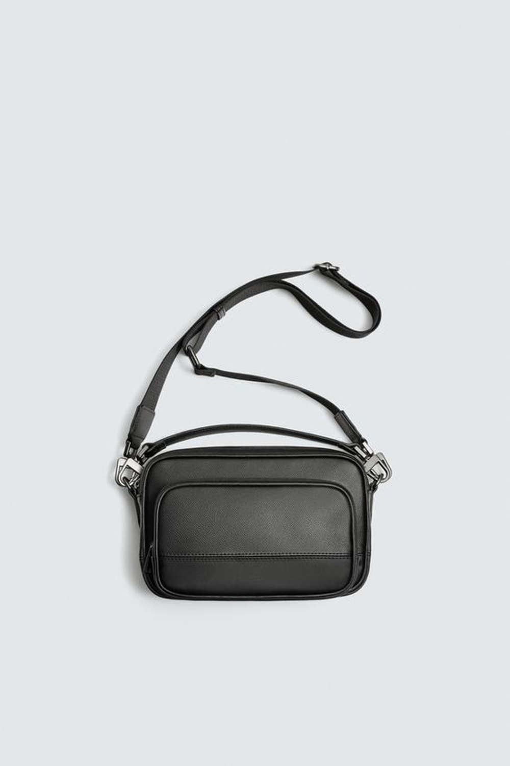 ZARA ФАКТУРНАЯ СУМКА, ЧЕРНЫЙ