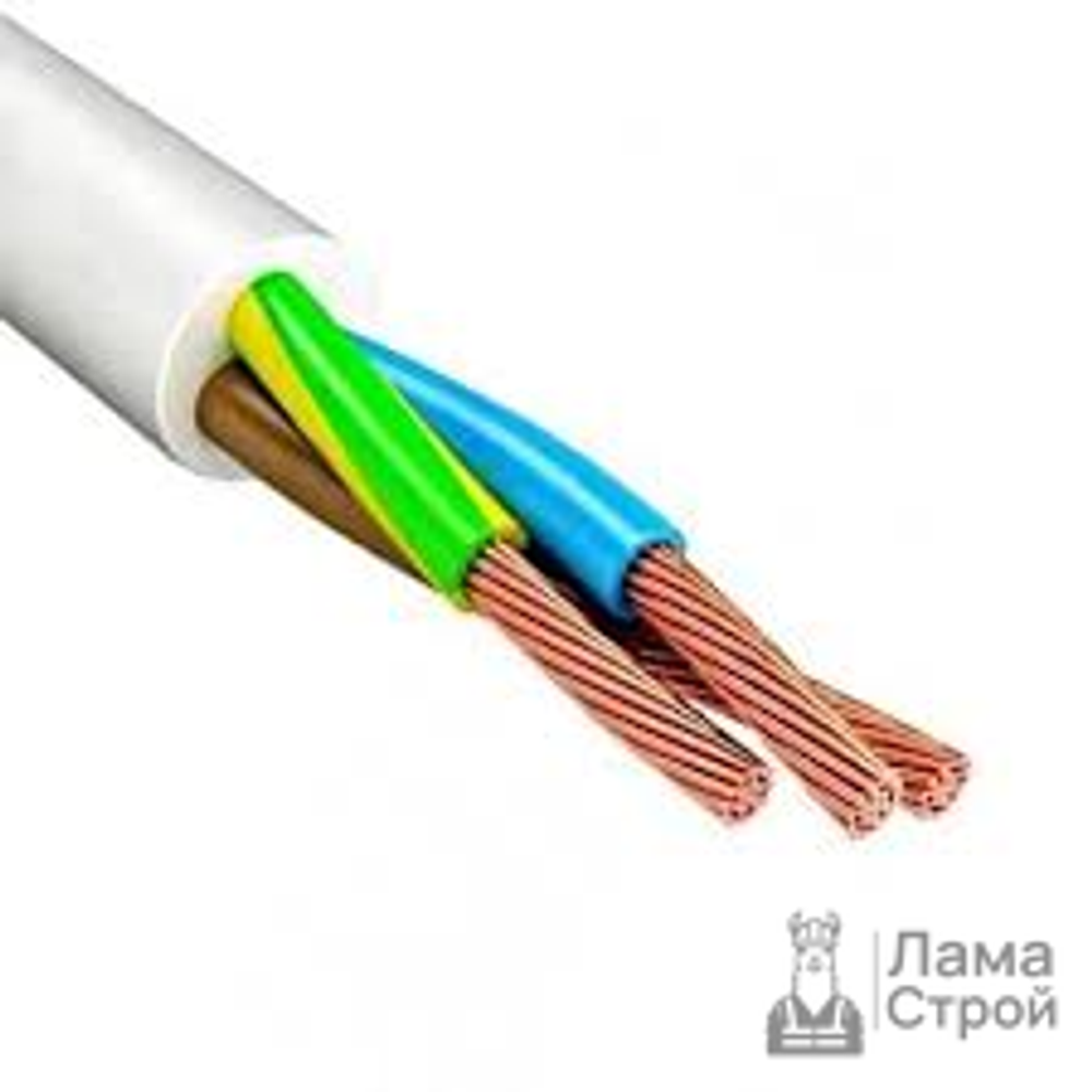 Кабель ККЗ ПВС 3 × 4 мм² 100 м круглый белый