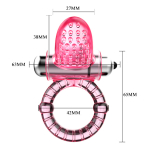 Розовое эрекционное виброкольцо 4,2см с язычком Baile Sweet Vibro Ring BI-014081