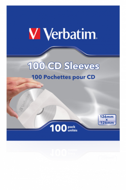 Конверты Verbatim 100 CD Sleeves для оптических дисков, бумажные, 100 шт
