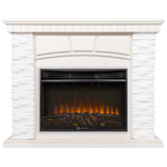 Портал Firelight Porto 25 камень белый, шпон беленый дуб